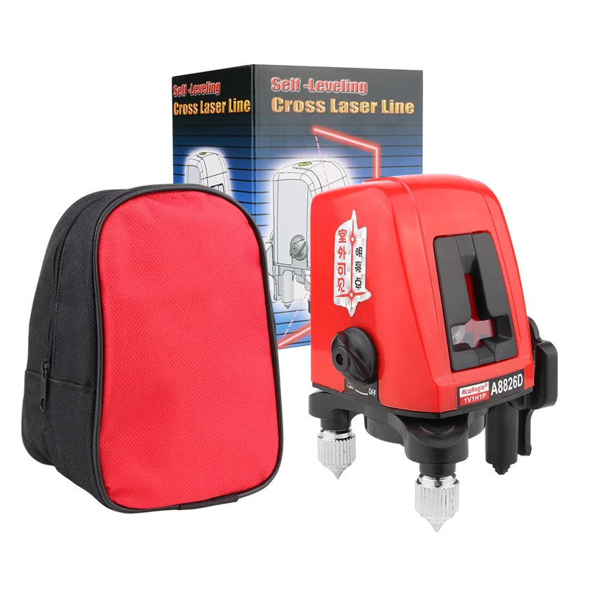 

Laser Level Professional 360 Degree 635nm Slash Function Self leveling 2 Red Lines with 1 Point Cross Laser Level A8826D