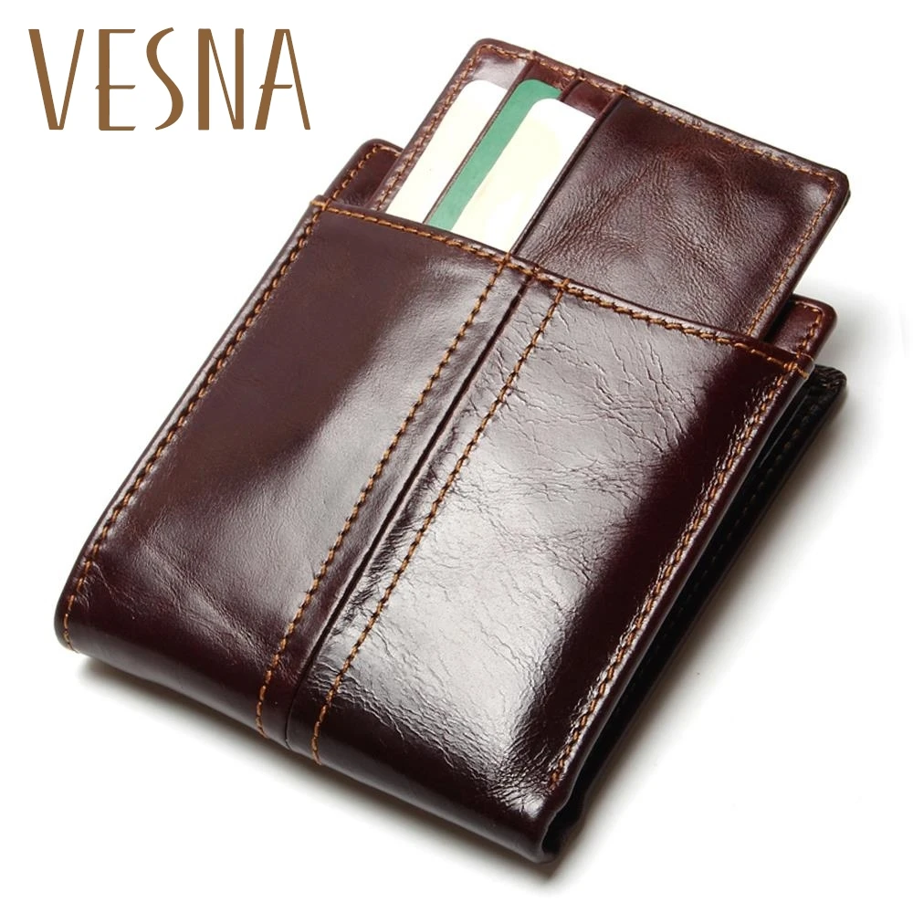 

New Travel RFID Wallet Genuine Leather Men Wallets With Detachable Credit Card Holder Purses Carteira Masculina RFID Protection