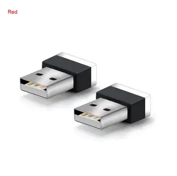 

1PC Car USB LED Atmosphere Lights Decorative Lamp Emergency Lighting Universal PC Portable Plug and Play White Red