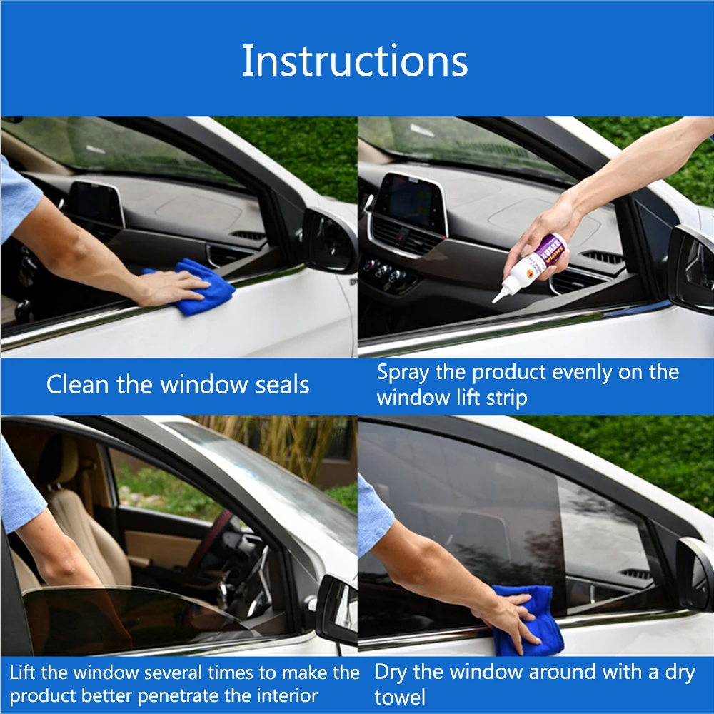  Auto Maintenance 100mL Car Door Noise Cancellation Window Lubricant Rubber Sealing Strip Belt Softe