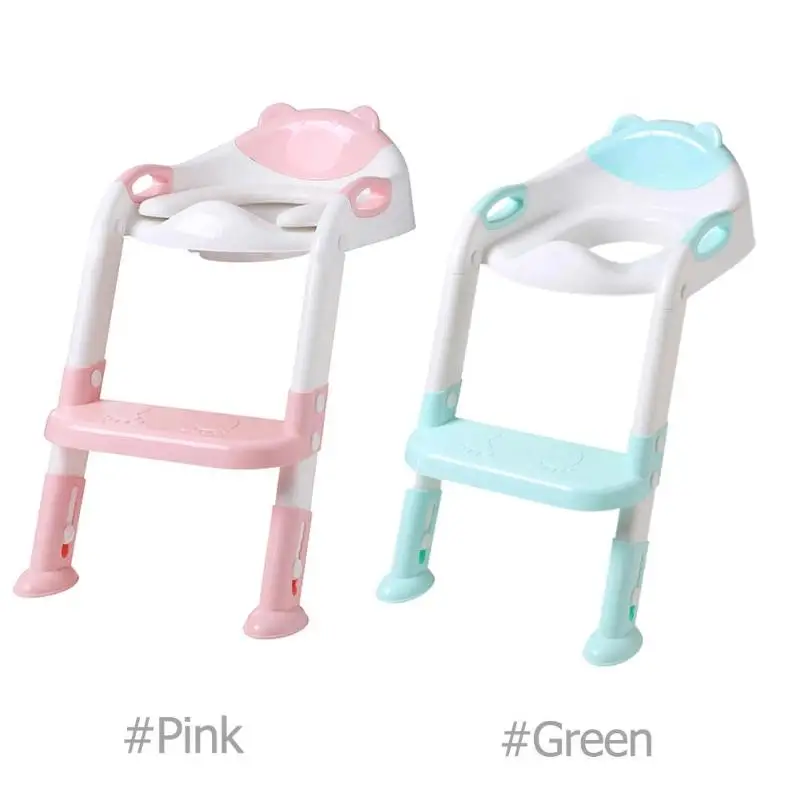 Folding Baby Potty Infant Kids Toilet Training Seat with Adjustable Ladder