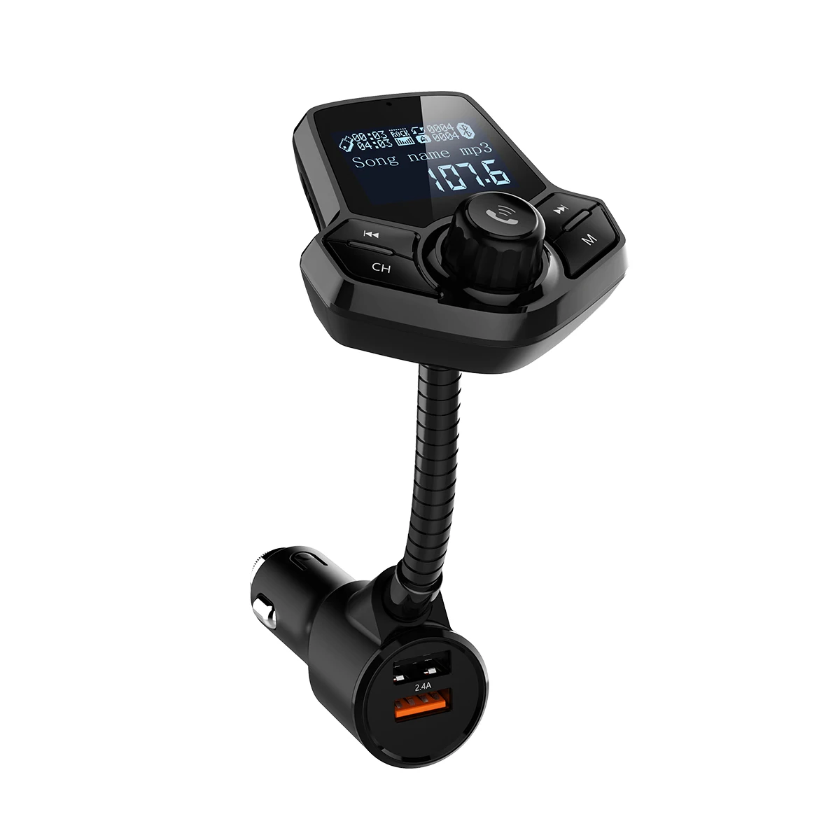 

USB FM Transmitter Bluetooth 4.1 Car Kit MP3 Player TF Card U Disk LCD Display Charger Adapter Support Breakpoint Memory