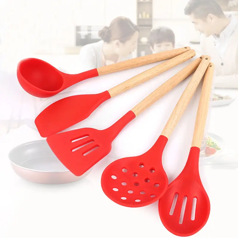 Vacclo Silicone Wood Handle Spatula Heat-resistant Soup Spoon Non-stick Special Cooking Shovel Kitchen Tools Cooking Tools Vacclo Silicone Wood Handle Spatula Heat-resistant Soup Spoon Non-stick Special Cooking Shovel Kitchen Tools Cooking Tools