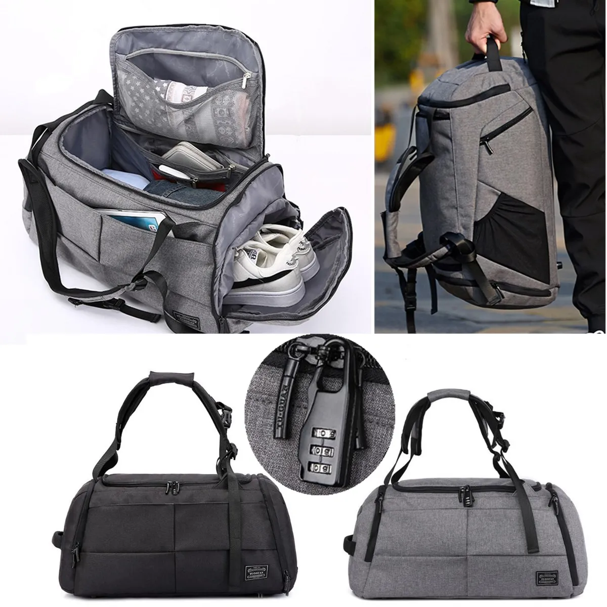 

Multifunctional Men Women Luggage Travel Bag Large Capacity Duffle Bag Satchel Shoulder Gym Sports Handbag with Shoes Storage