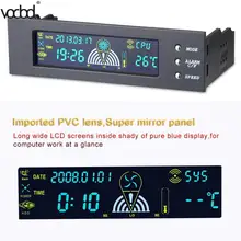 5.25 inch Computer Fan Controller PC Desktop Front Panel 3 CPU Temperature Sensor LCD Digital Display Fan Speed Controller New 5.25 inch Computer Fan Controller PC Desktop Front Panel 3 CPU Temperature Sensor LCD Digital Display Fan Speed Controller New