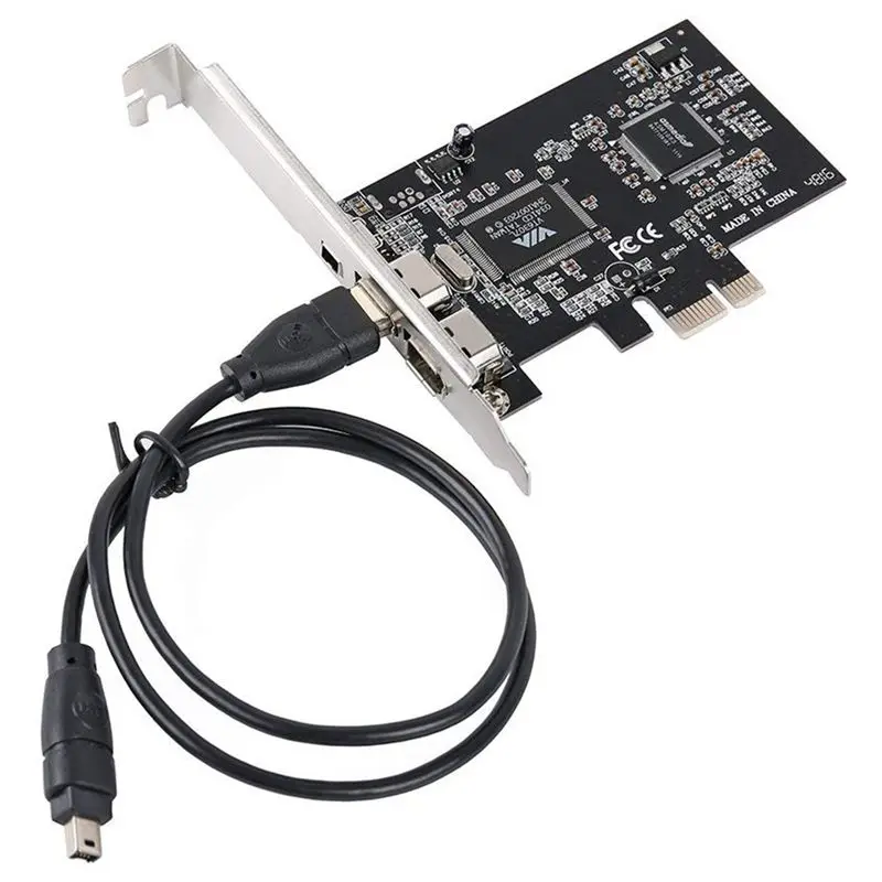 MOOL Firewire карта, PCIe Firewire 800 адаптер для Windows 10 с низкий кронштейн и кабель, 3 порта(2x6 Pin 1x4 Pin) IEEE