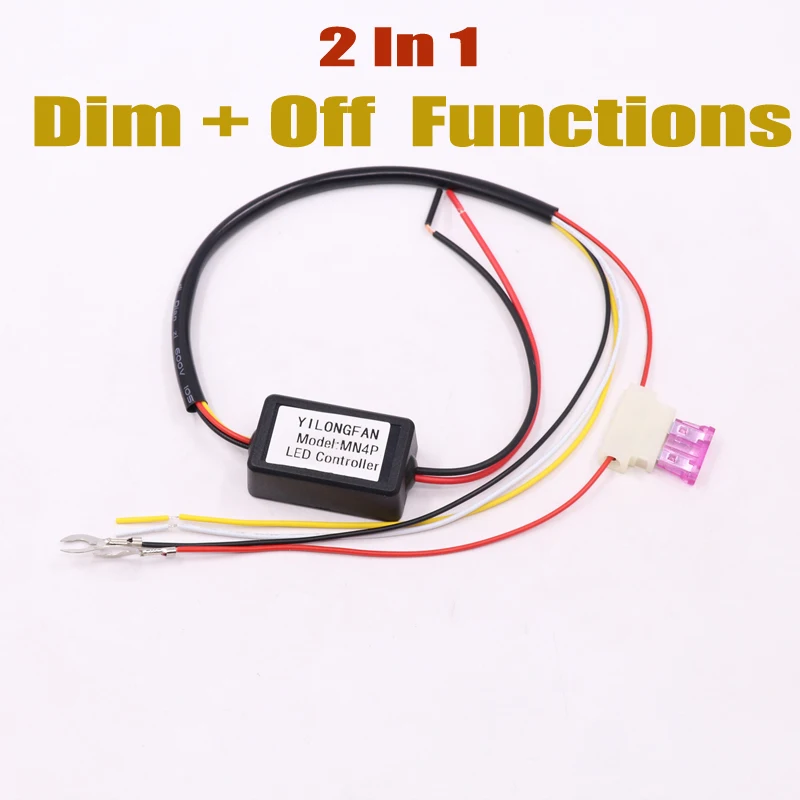

Car Auto LED Daytime Running Light Relay Harness DRL Controller Module Auto ON/OFF Dimmer 12-18V Fog Light Controller