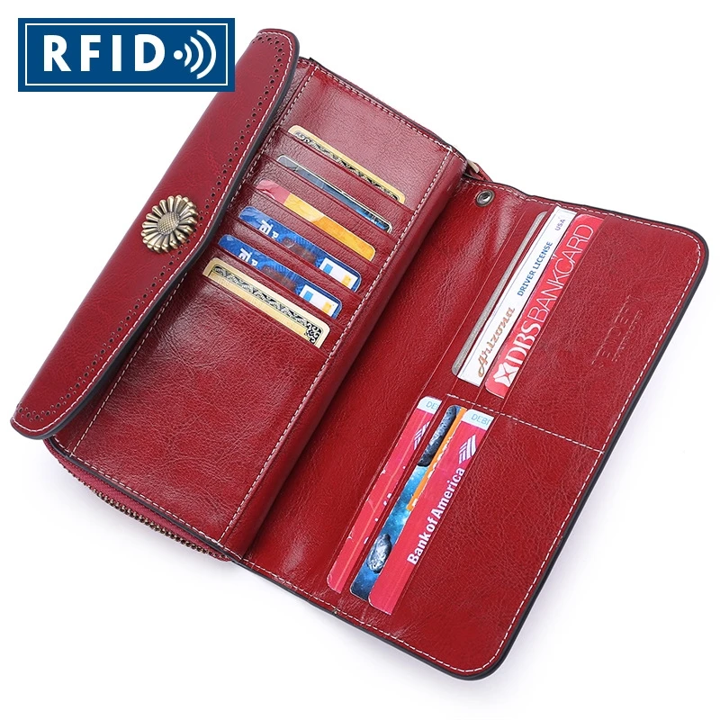

Wallet Female Long Section 2019 Leather Ladies Wallet Zipper Korean Version Multi-Function Large-Capacity Hand Bag Wa