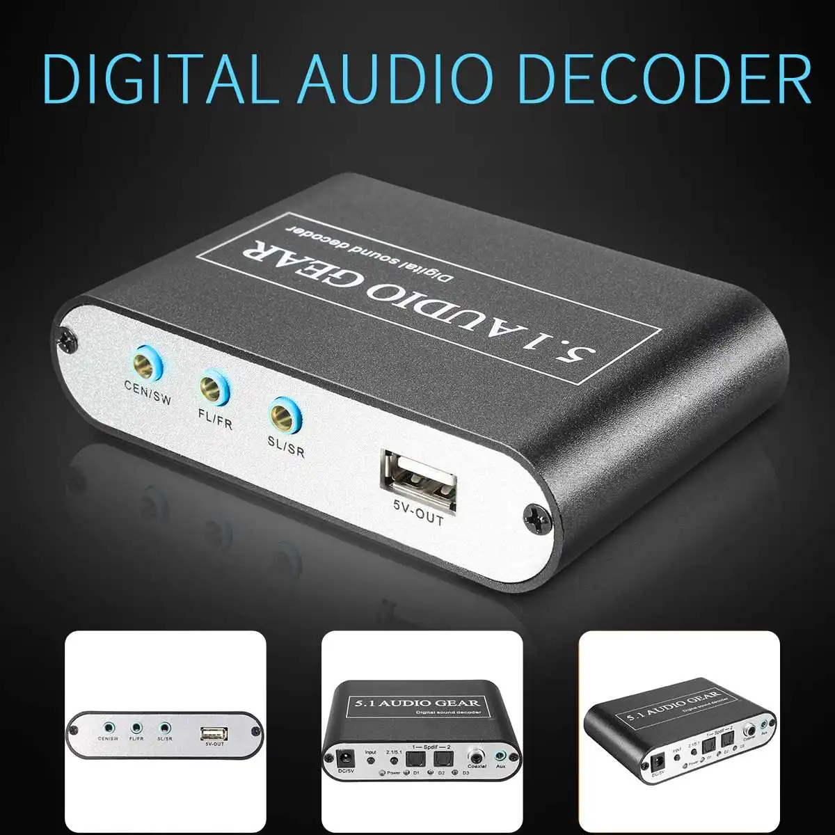 

5.1CH AC3 DTS Digital Stereo Audio Decoder Optical SPDIF Coaxial To 6RCA new