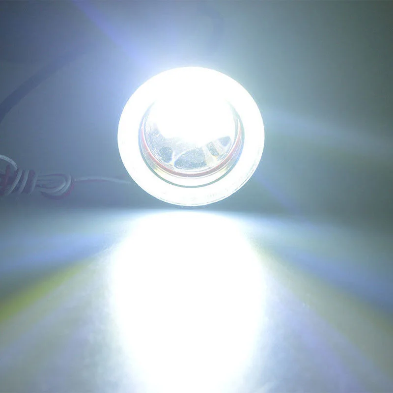 Пара 2," 64 мм проектор COB светодиодный автомобильный противотуманный фонарь Halo angel eyes кольца DRL Белый 12 в дорожный противотуманный фонарь дневной ходовой свет универсальный