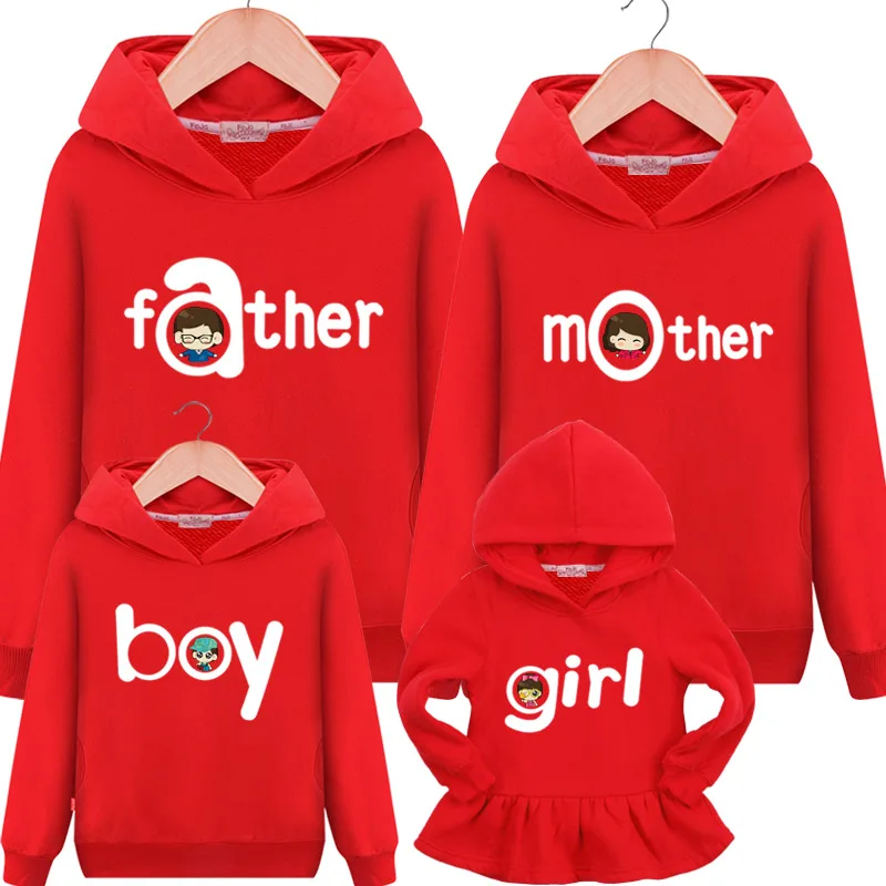 

Mother And Daughter Family matching clothes Hoodies father mother boy girl cotton 2019 Sweatshirt family look clothing Outfits