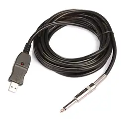 3 м гитара для USB ПК Запись кабель свинцовый адаптер Подключение конвертера Интерфейс 6,5 мм