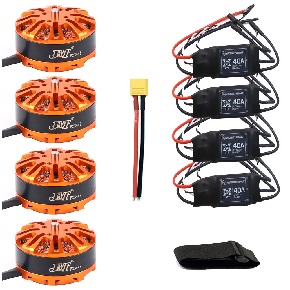 

DIY Multicopter Drone Motor Combo 4pcs 3508 380kv Motor 4pcs Hobbywing XRotor 40A ESC XT60 Connector Fastening Tape