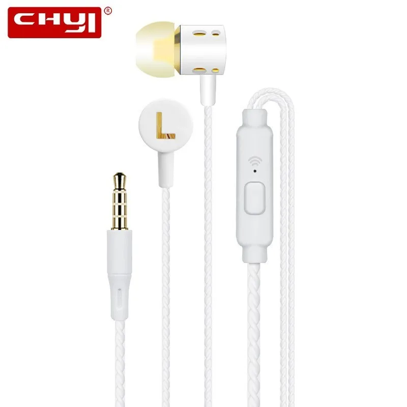 CHYI In Ear Headset Wired In-ear Sport Earphones With Microphone Hifi Stereo Music Extra Bass Gamer Cheap Earbuds For Xiaomi