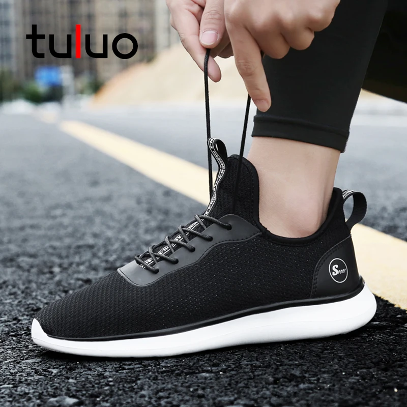 TULUO Лидер продаж спортивная обувь для мужчин летние легкая дышащая сетка на шнуровке спортивная ходьба бег мужские кроссовки Открытый