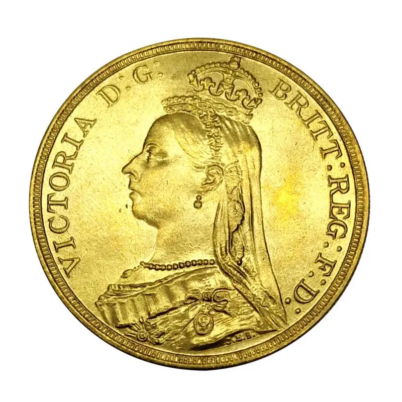 

1891/1892 Antique Coin Victoria Queen Horse Sword Gold Coin British Commemorative Coin