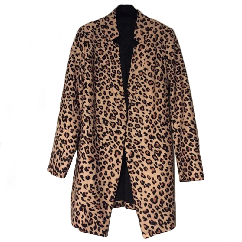 Leopard animal print Jackets Fashion Vintage Long sleeve