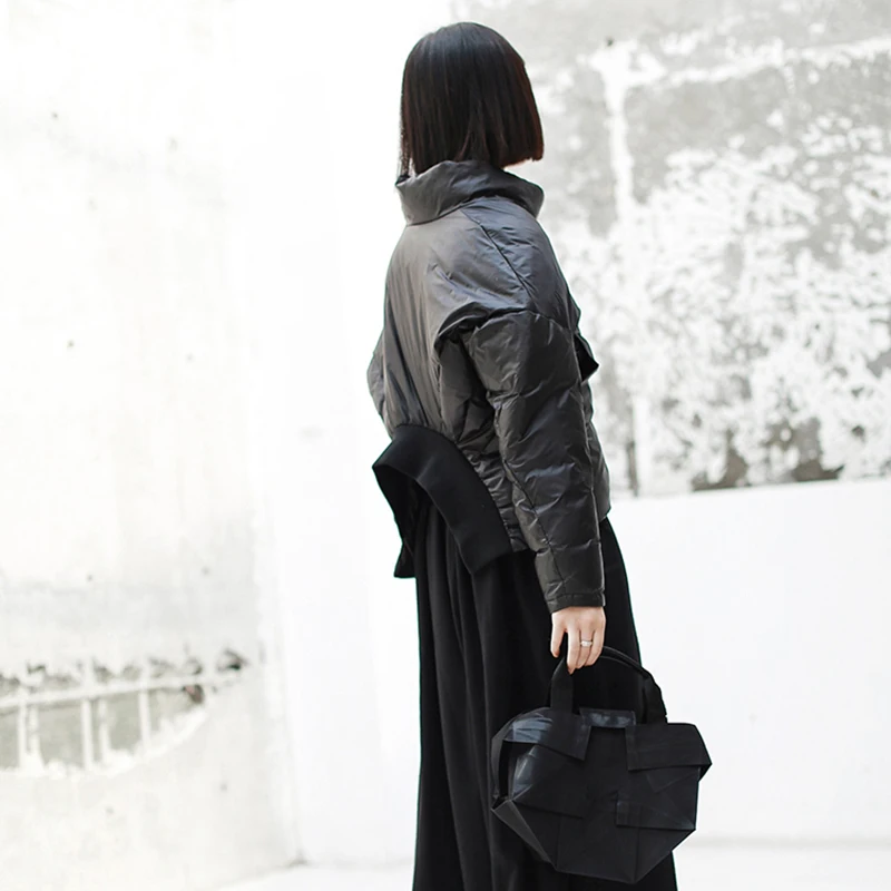 Irrégulière Le Jk137 eam Dos Longues Noir Black Col Vers Printemps Bas Manches 2019 Veste Nouveau Chaud Mode Manteau Montant De Marée Point À Femmes qBqZvx