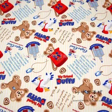 50 см 1 шт. Даффи ткань 140 хлопок ткань прекрасный медведь платье ткань лоскутное шитье материал Diy Детская одежда