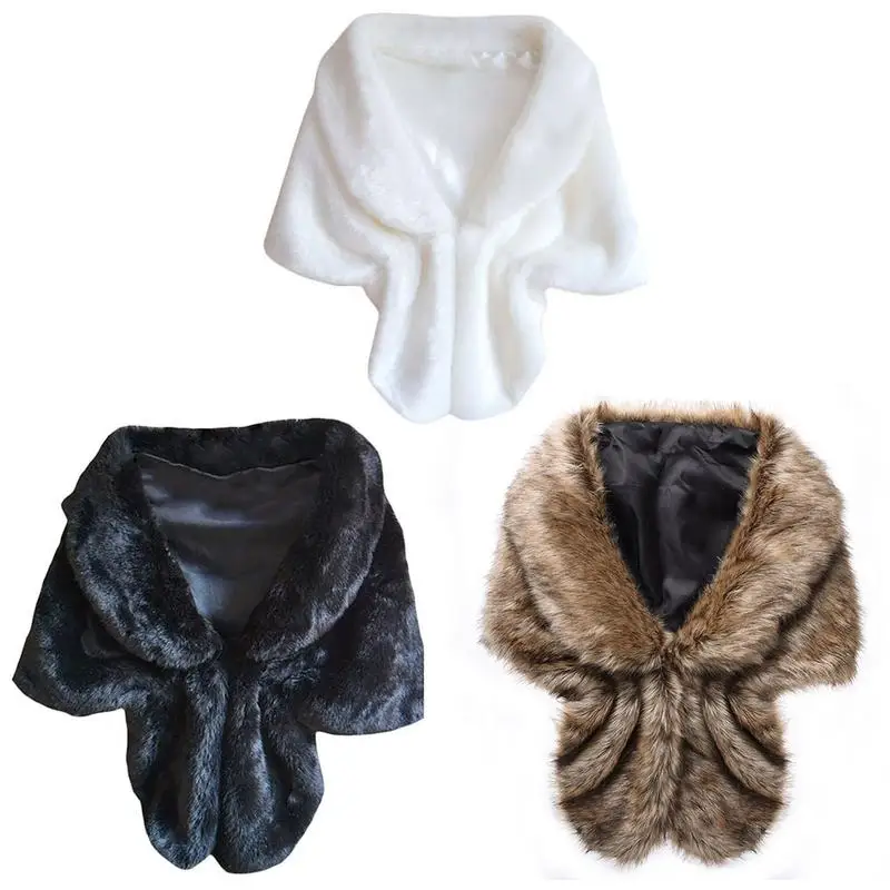 

MISS M Winter Warm Fur Collar Women Scarf Faux Fur Coat Scarves Short Sleeveless Vest V Neck Thick Warm Rabbit Fur Collar Female
