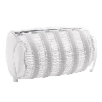 

Shoes Washing Bags Zippered Mesh Laundry Bag Cylinder Pouch Organizer Bag for Travel