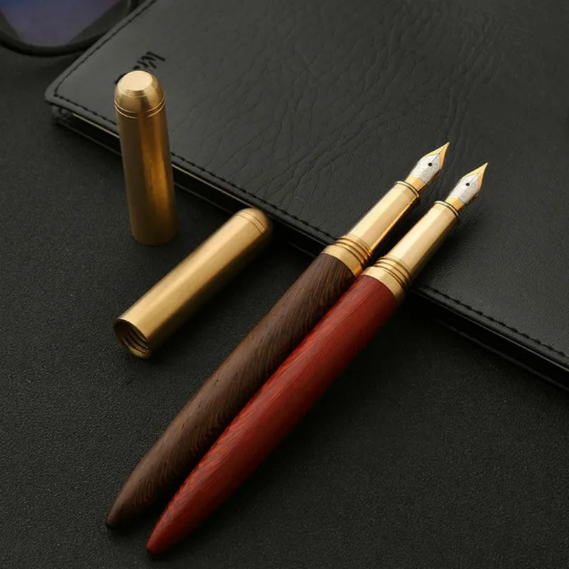 1PCS High Quality Wood Business 0.7mm Fountain Pen Ink Pen Nib Stationery Writing Gift Signing Pen Office School Supplies 03839