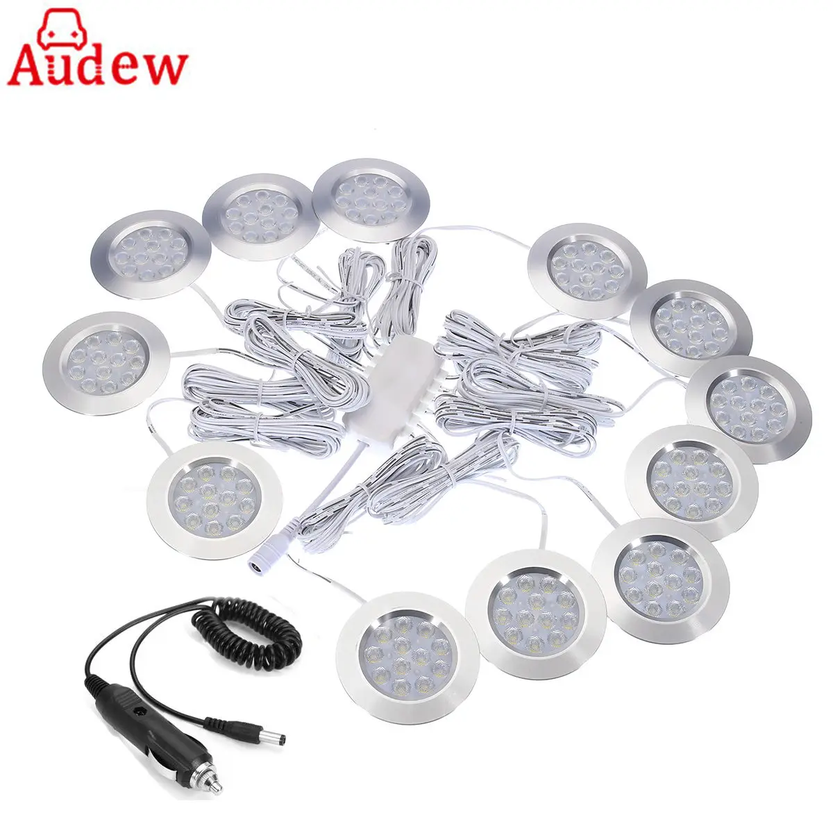 

12Pcs Car Interior Light LED Dome Lamp 300 LM Spot Light Car Charger For Camper Van Caravan Motorhome Boat for VW T4 T5