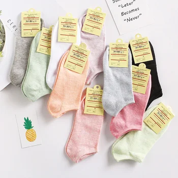 

Hot Casual Woman Sock invisibility Colored Cotton Candy Color Girl Boat Short Socks Dropshipping