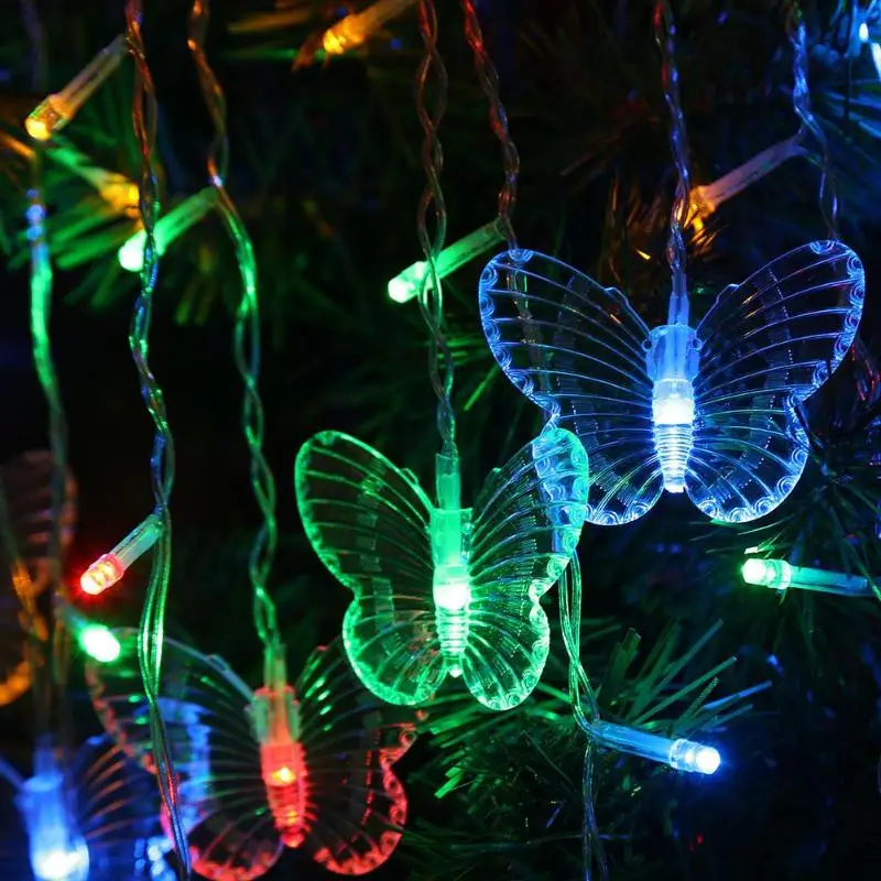 

3.5m 96 LED Butterfly Curtain String Lights AC Waterproof Curtain Holiday Lights Christmas for Party Wedding Decoration