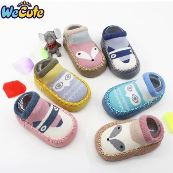 

Wecute Toddler Floor Socks With Rubber Soles Baby Elastic Cotton Cartoon Anti-slip Socks Infant Fashion Soft Sole Socks