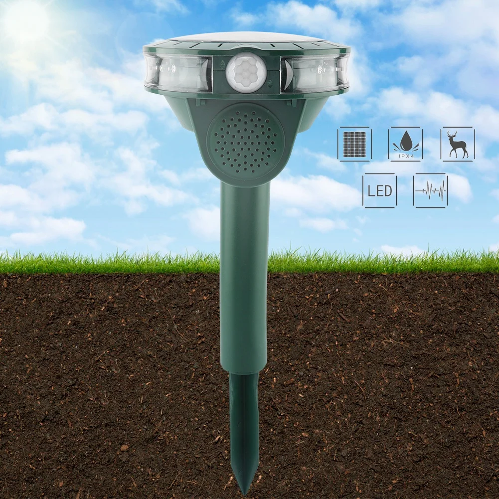

Solar Powered Rainproof Ultrasonic Pest Animal Mouse Repeller Garden Yard Outdoor Mosquito Killer