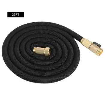 

Hot NPT3/4 Expanding Flexible Water Hose Home Garden Cleaning Watering Pipe Black Retractable 25FT