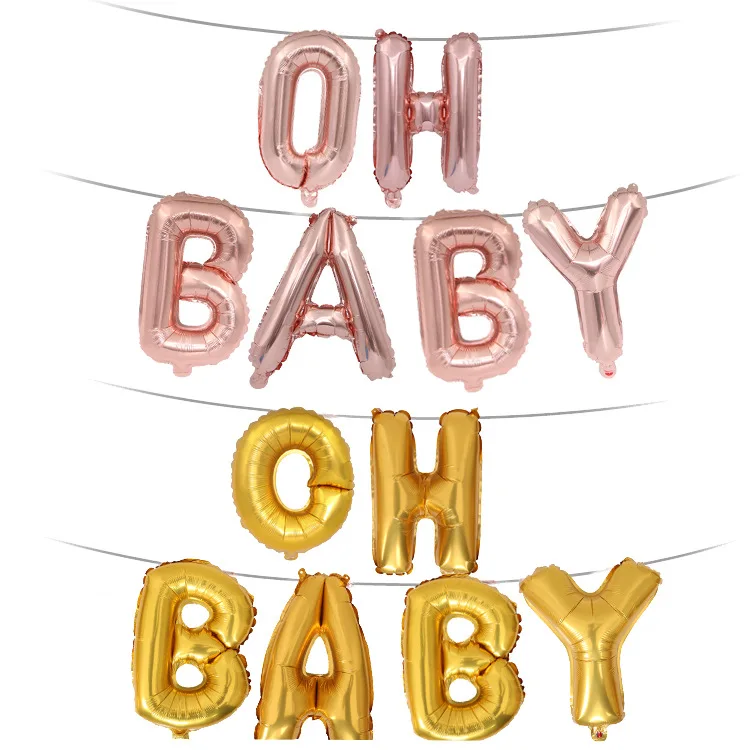 16/" Large Gender Reveal Baby Shower Letter Ballloons Gold Silver Foil Balloon
