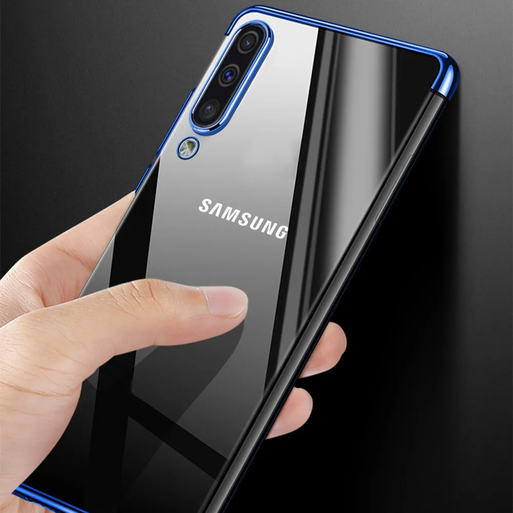 Покрытие прозрачный чехол для samsung Galaxy A10 A20 A30 A40 A40S A50 A60 A70 M20 M30 роскошные мягкие чехлы из ТПУ на заднюю панель для S6 S7 S8 S9 S10