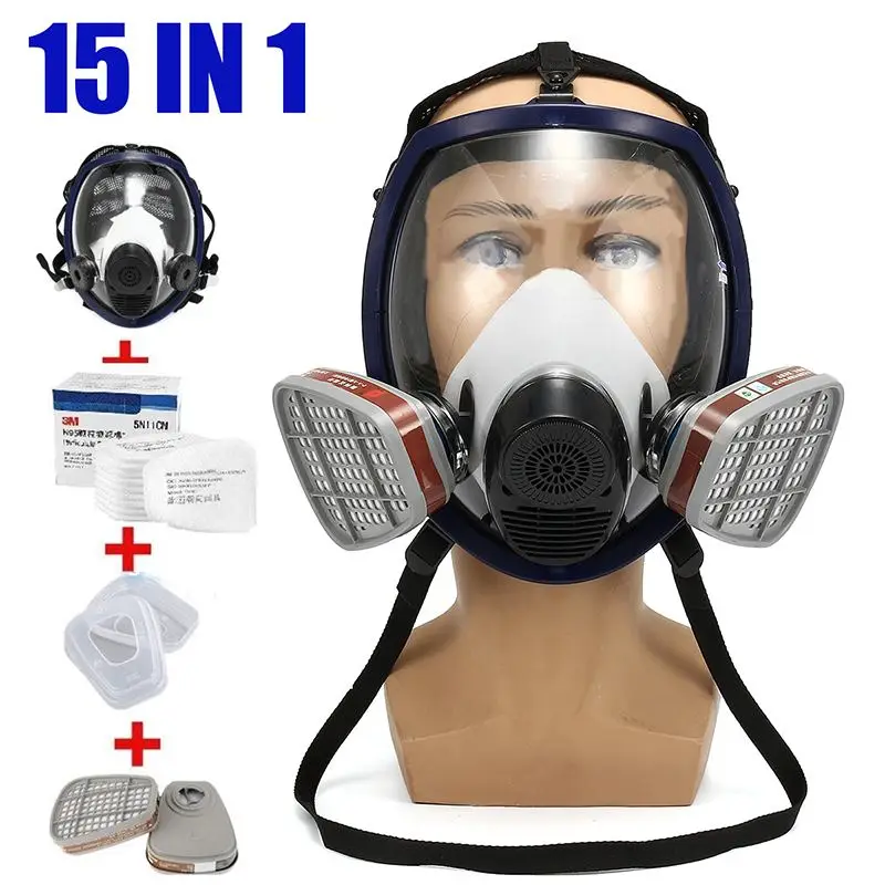 

15 in 1 Facepiece Respirator Painting Spraying For 3M/ 6800 Full Face Gas Mask Worker Workplace Safety Protective Mask Supply