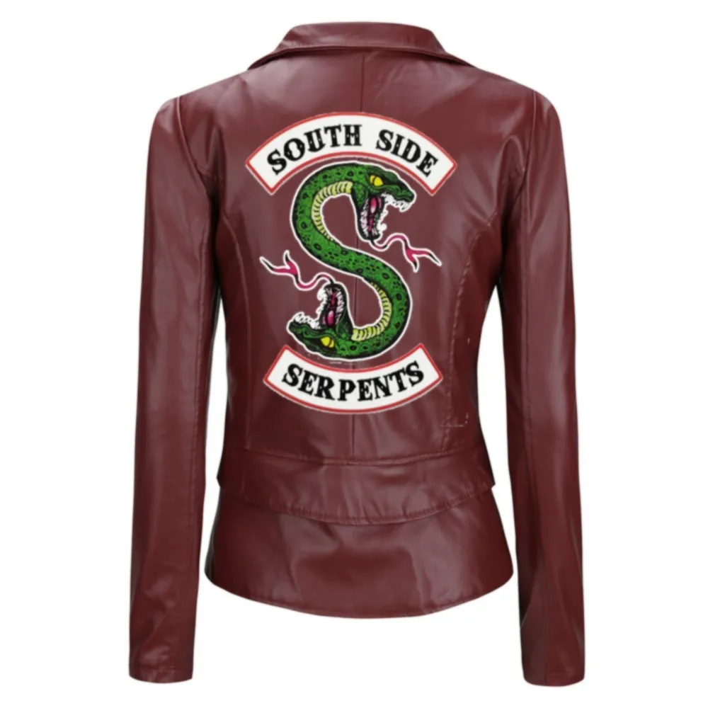 

South Side Southside Riverdale PU Leather Jackets Serpents Jughead Jones Women Riverdale Serpents Streetwear Leather Snake Coat