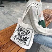 Женская Холщовая Сумка для покупок, повседневная сумка-тоут, стильная сумка, тканевая сумка на плечо, модная сумка-шоппер, Большая вместительная сумка через плечо