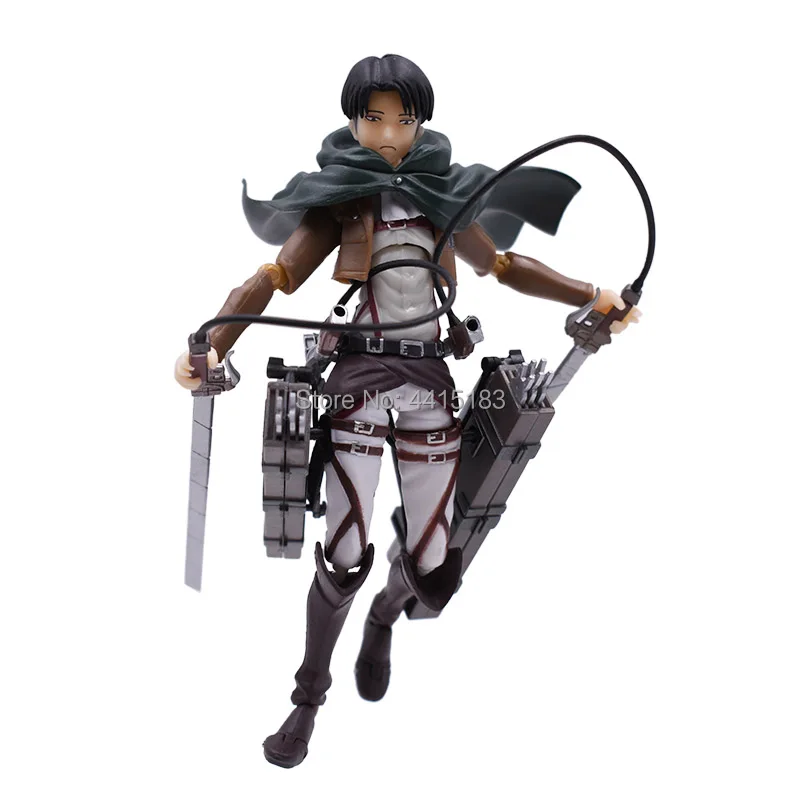 2 Styles Anime Attack on Titan Levi Ackerman Eren Jaeger PVC Action Figure Doll Model Figma 207 213 Toy Christmas Gift