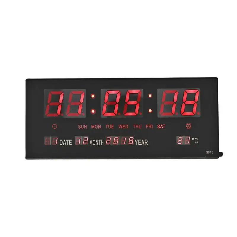 

USB Digital Alarm Clock Backlight Snooze Mute Voice Calendar Desktop Electronic Table Clock EU Plug Large LED Table Desk clocks