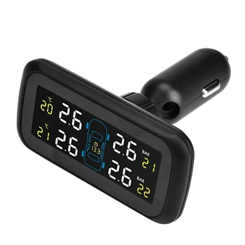 

Car TPMS Tyre Pressure Monitoring System LCD Cigarette Lighter USB Charger 4 Internal Sensor Car sensor