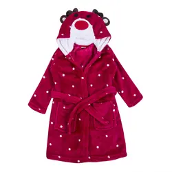 Детская одежда для маленьких девочек фланель халат с капюшоном милые Животные платье Полотенца пижамы Халаты для девочек От 1 до 7 лет