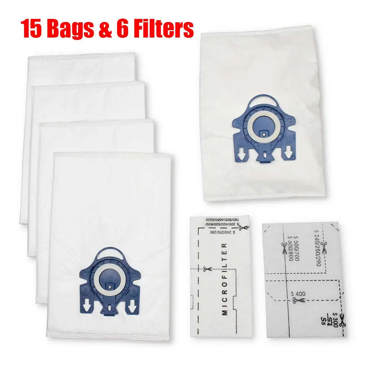 

15Pcs/Set Air Vacuum Cleaner Dust Bags Filter Kit Home Dust Collector Aspirator Replacemnt Parts For Miele GN S2 S5 S8 S600-658