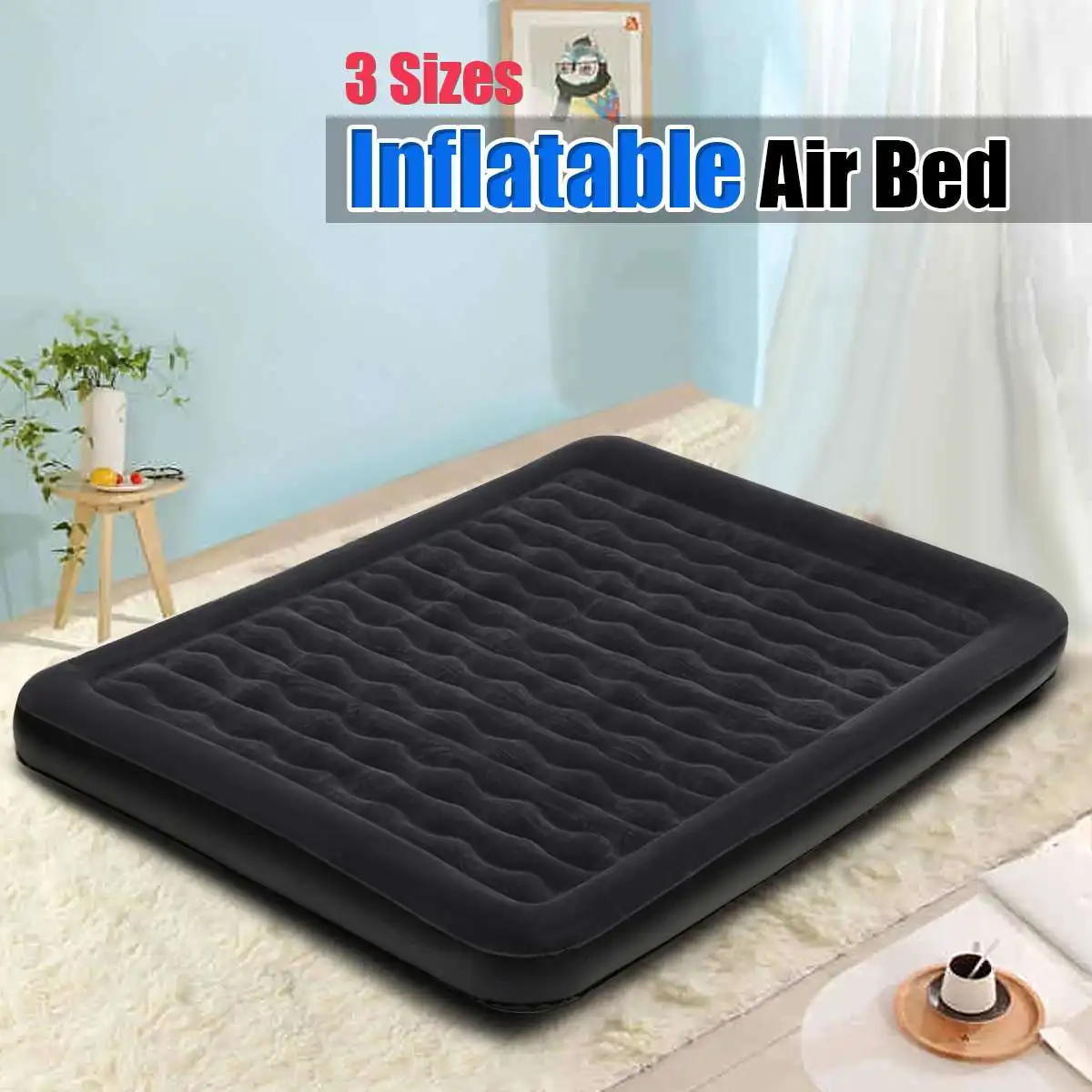 

SGODDE Travel Air Mattresses Bed Inflatable Downy Sleeping Rest Cushion Portable With Electric Air Pump For Bedroom Camping