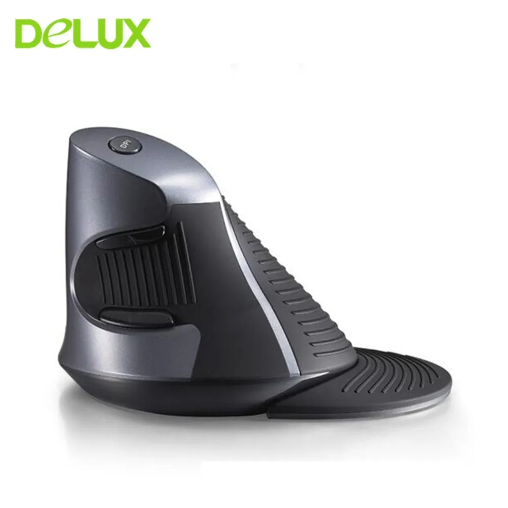 cheap Delux M618 Ergonomic Vertical Mouse Wireless USB Optical Mause 800 1200 1600 DPI 5D Computer Gaming Mice For Laptop PC Gamer