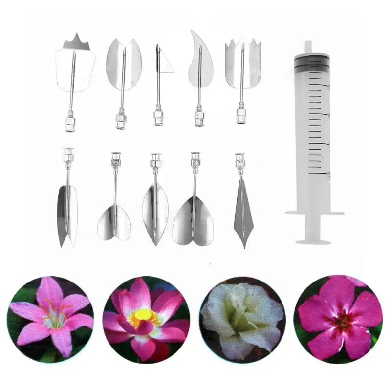 

11pcs/Set DIY Flower Cake Gelatin Jelly Pudding Art Needles Jello Icing Piping Nozzles Cake Decoration Tips Bakeware Syringe Too