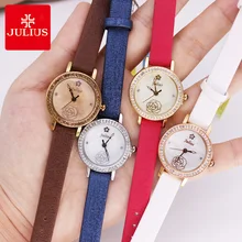 Julius Lady Woman Wrist Watch Quartz Hours Fine Fashion Dress Rose Snow Shell Bracelet Leather Rhinestone Girl Birthday Gift 719 Julius Lady Woman Wrist Watch Quartz Hours Fine Fashion Dress Rose Snow Shell Bracelet Leather Rhinestone Girl Birthday Gift 719