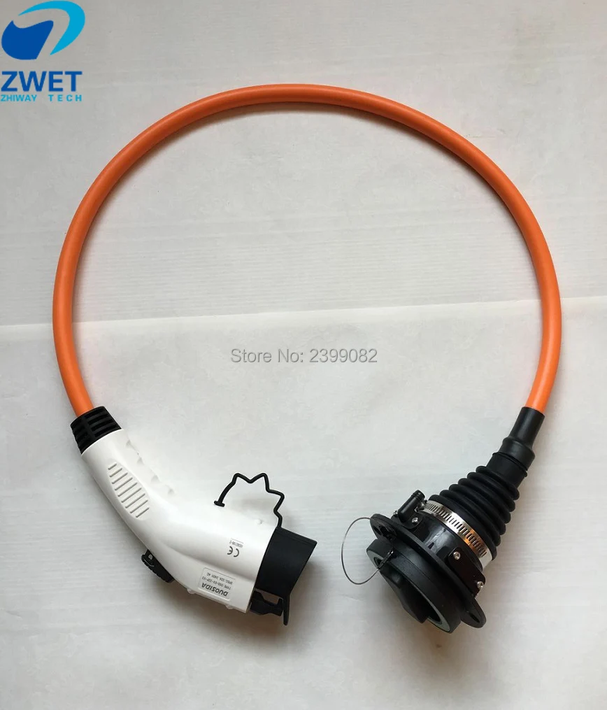 ZWET J1772 ev автомобильный зарядный кабель Тип 1 К Тип 2ev зарядное устройство электрический автомобиль Зарядка адаптер/длина кабеля 1 м