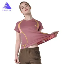 Векторные летние быстросохнущие футболки для бега женские дышащие футболки из бамбукового волокна футболки с коротким рукавом для спорта на открытом воздухе 10014