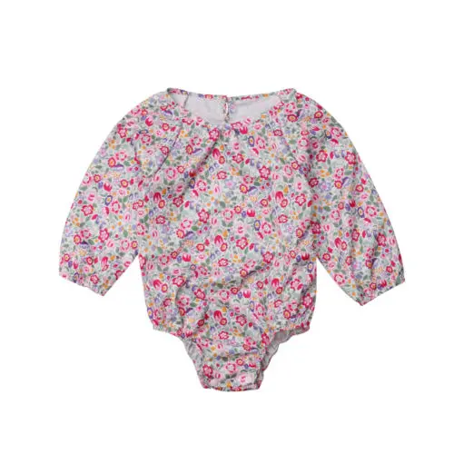 

US Floral Newborn Baby Girl Romper Jumpsuit Outfit Cotton Clothes 0-24M