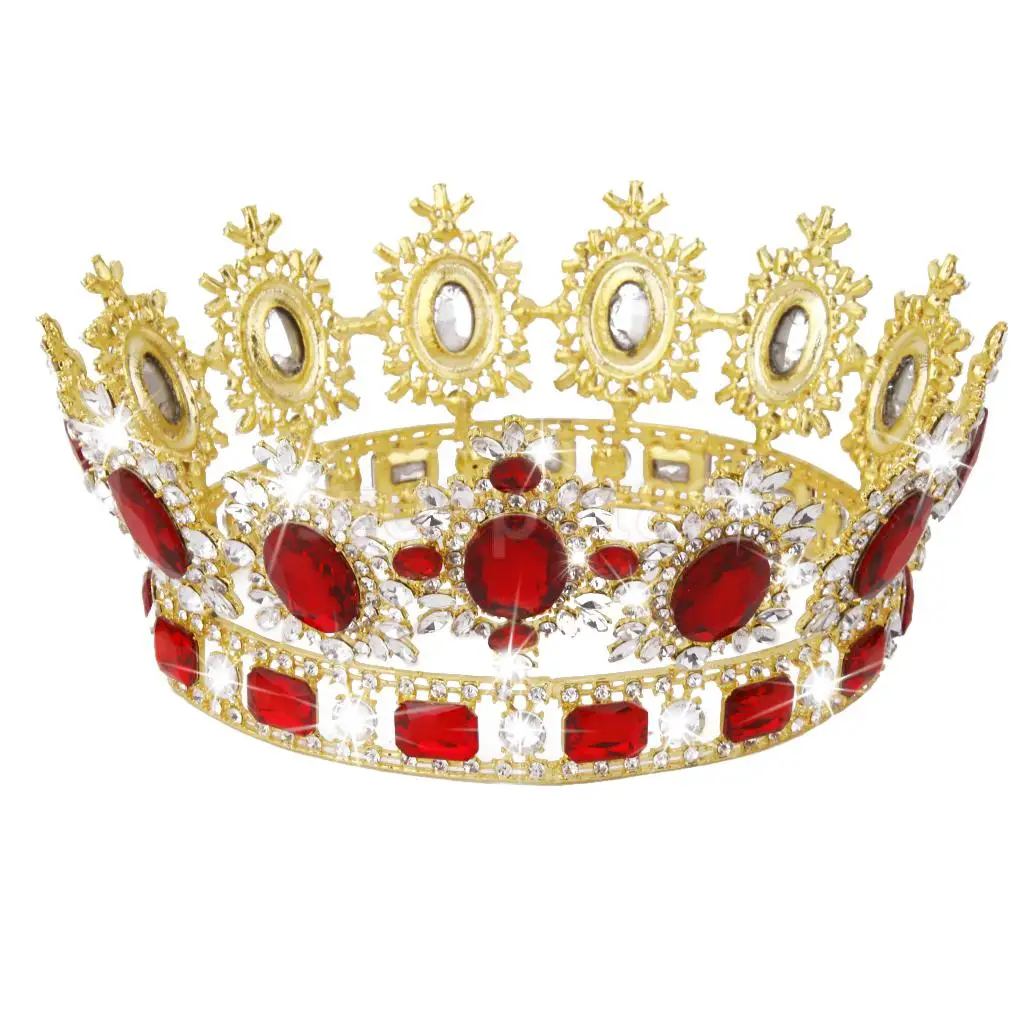 

Wedding Party Bridal Bridesmaid Prom Red Crystal Rhinestone Crown Tiara